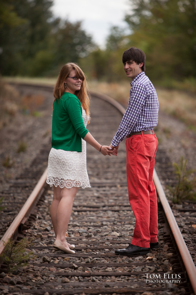 Trevor and Aurora on the old train tracks near the Wilburton trestle