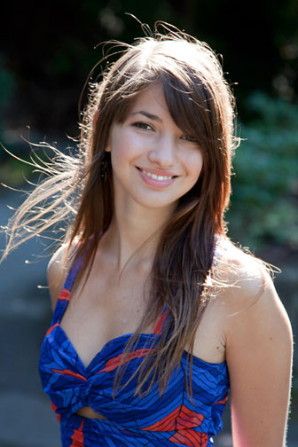 Backlit image of senior girl at Chism Beach Park