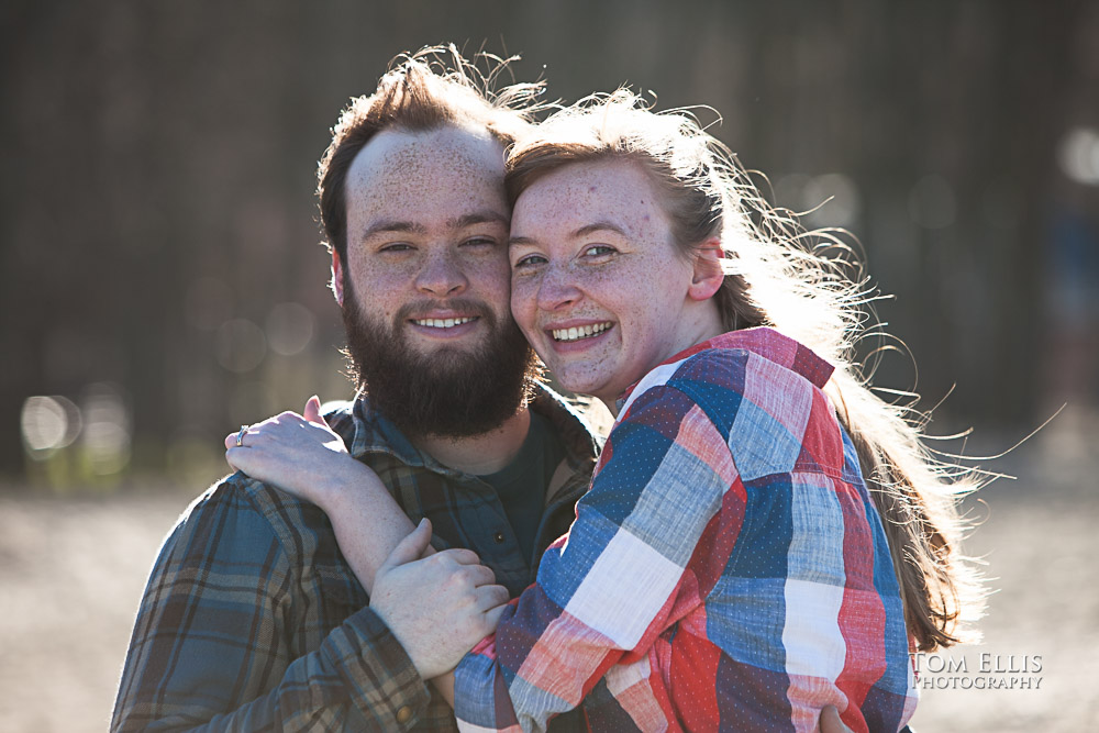 Seattle area engagement photo taken at Golden Gardens park