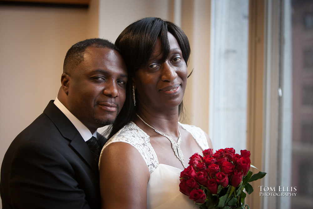 Fanny and John after their wedding at the King County Courthouse