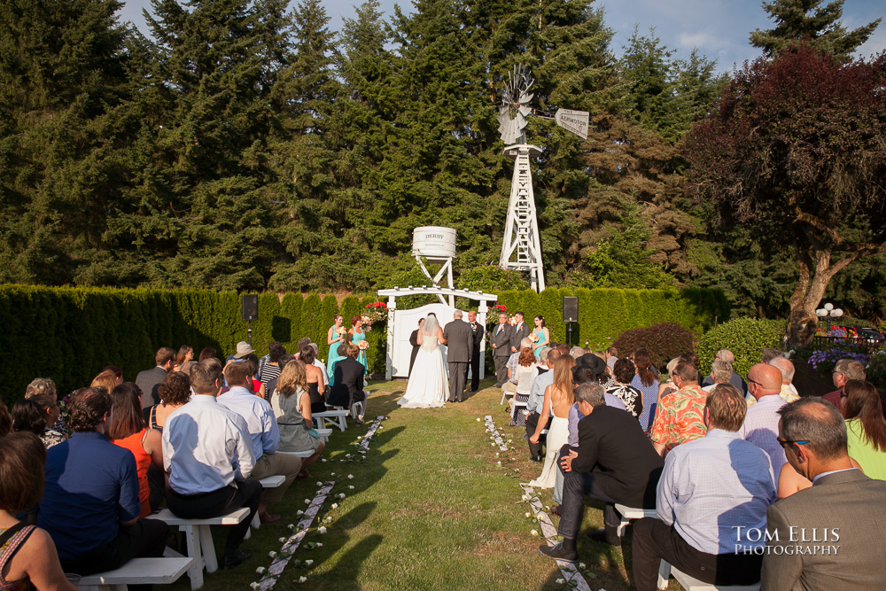 Outdoors wedding ceremony at the Hollywood Schoolhouse