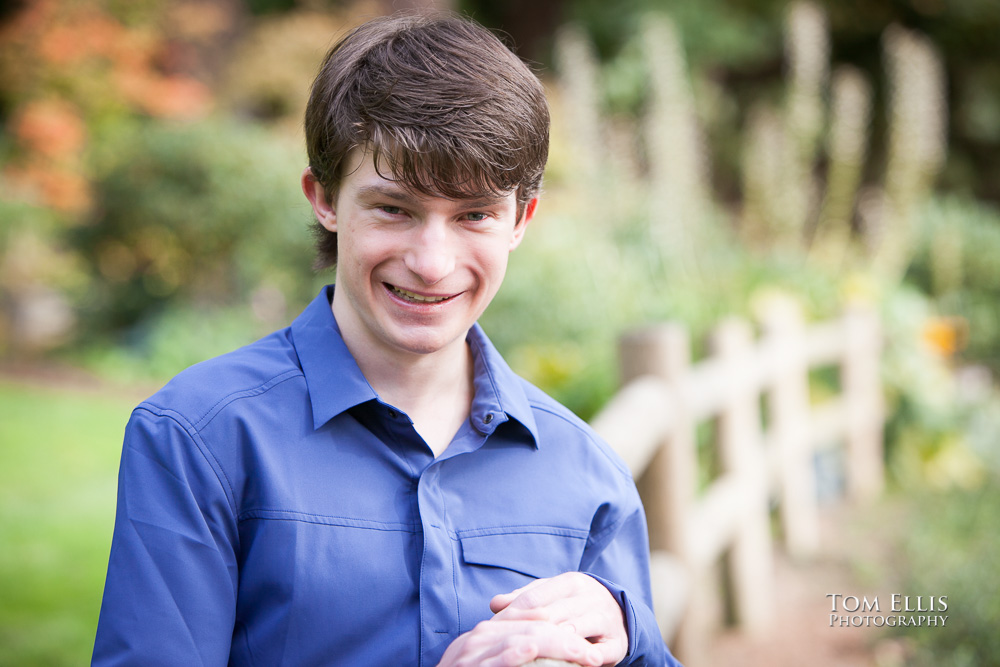 Close up photo of senior boy during his Seattle senior photo session