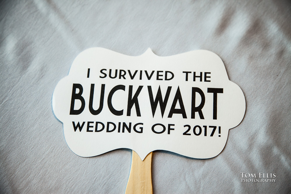 Bellingham Cruise Terminal Wedding - Buckwart Wedding sign