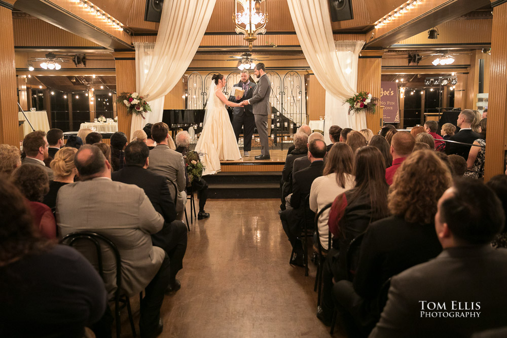 Wedding ceremony at the Lake Union Cafe, photographed by Tom Ellis Photography, Seattle's premier wedding photographer