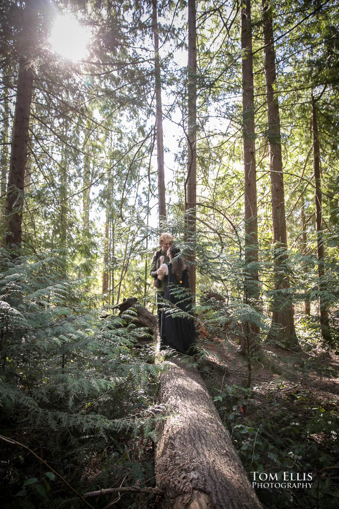 Romantic forest engagement photo session. Tom Ellis Photography, Seattle engagement photographer
