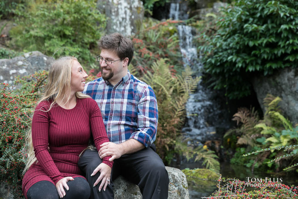 Kelly and David at Kubota Garden for their engagement photo session