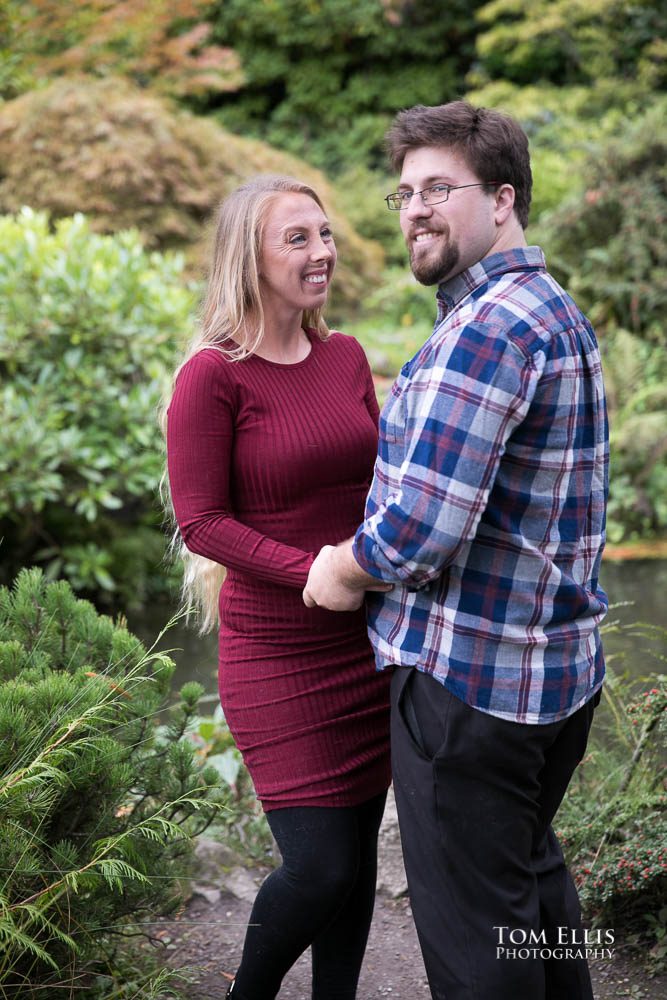 Kelly and David's engagement session at the Kubota Garden. Tom Ellis Photography, Seattle engagement photographer