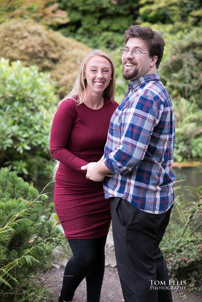 Kelly and David's engagement session at the Kubota Garden. Tom Ellis Photography, Seattle engagement photographer