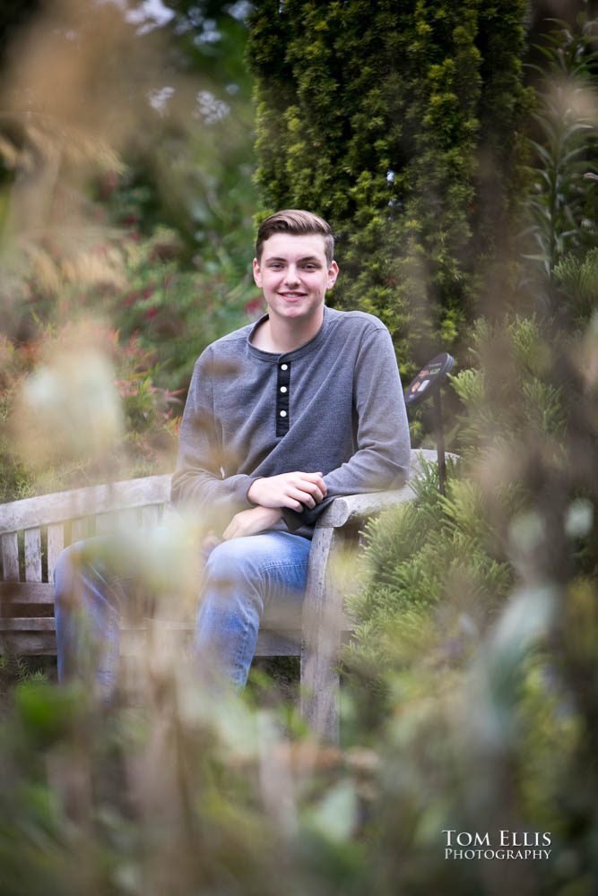 Seattle area senior photography session at the Bellevue Botanical Garden