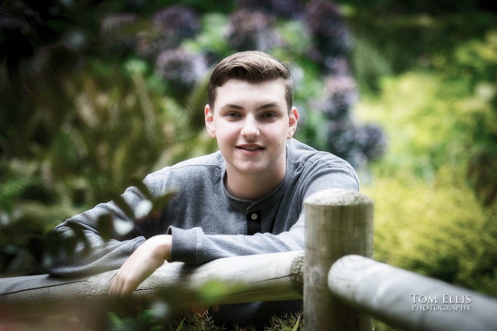 Seattle area senior photography session at the Bellevue Botanical Garden