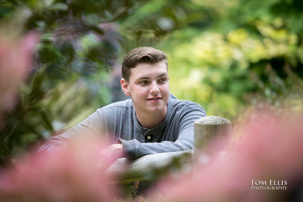 Seattle area senior photography session at the Bellevue Botanical Garden