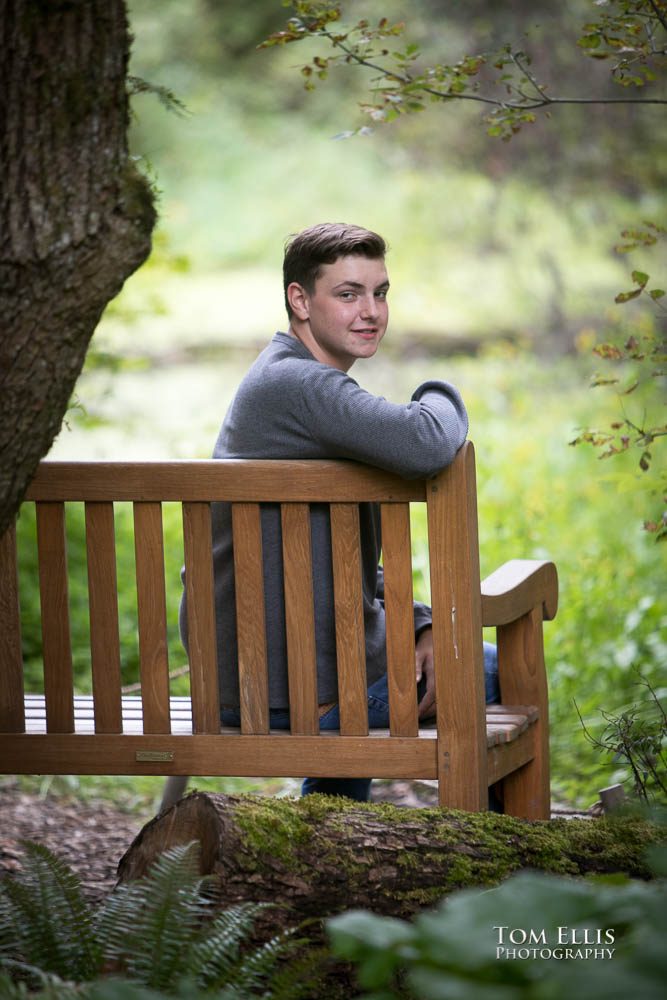 Seattle area senior photography session at the Bellevue Botanical Garden