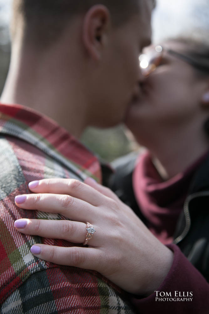 Snoqualmie Falls surprise proposal and engagement session - close up of Sammy's ring