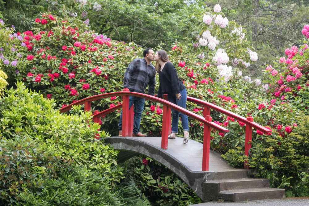 Frank and Whitney's surprise Seattle proposal and engagement session at Kubota Garden. Tom Ellis Photography, top-rated engagement photographer