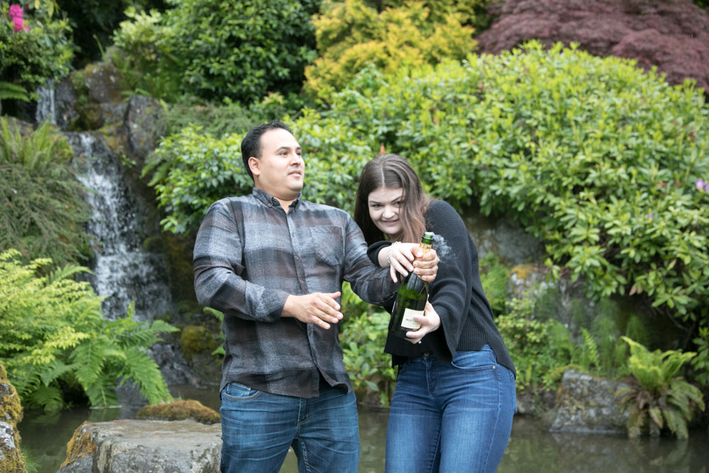 Frank and Whitney's surprise Seattle proposal and engagement session at Kubota Garden. Tom Ellis Photography, top-rated engagement photographer