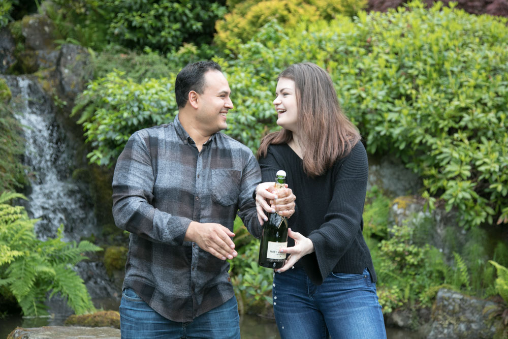 Frank and Whitney's surprise Seattle proposal and engagement session at Kubota Garden. Tom Ellis Photography, top-rated engagement photographer