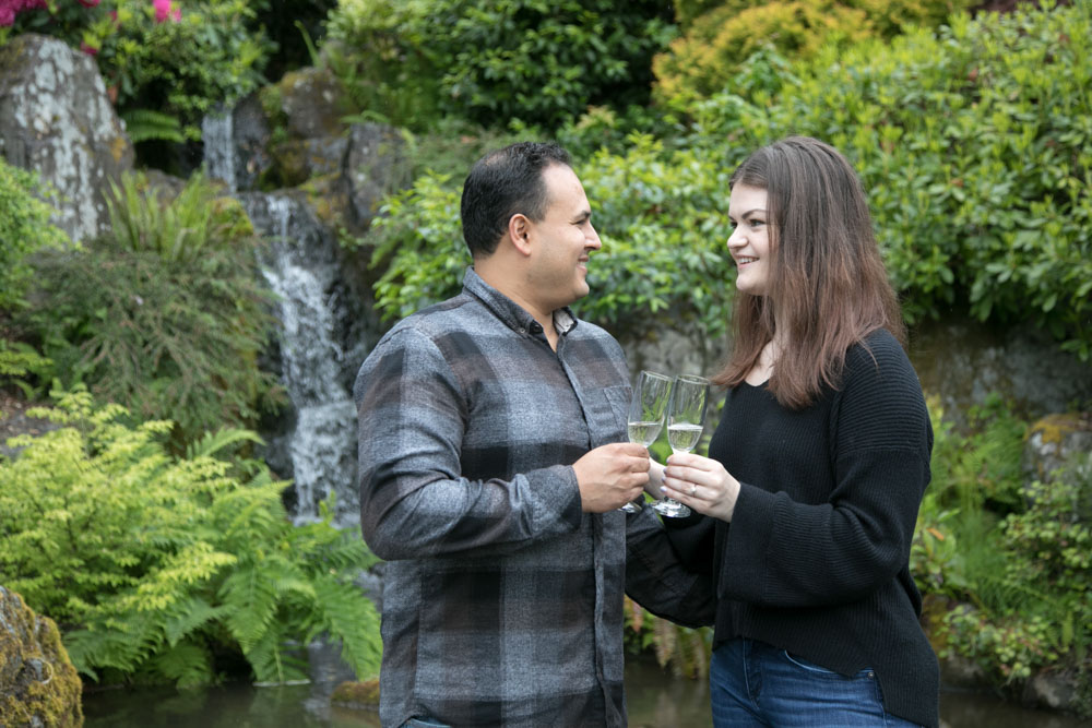 Frank and Whitney's surprise Seattle proposal and engagement session at Kubota Garden. Tom Ellis Photography, top-rated engagement photographer