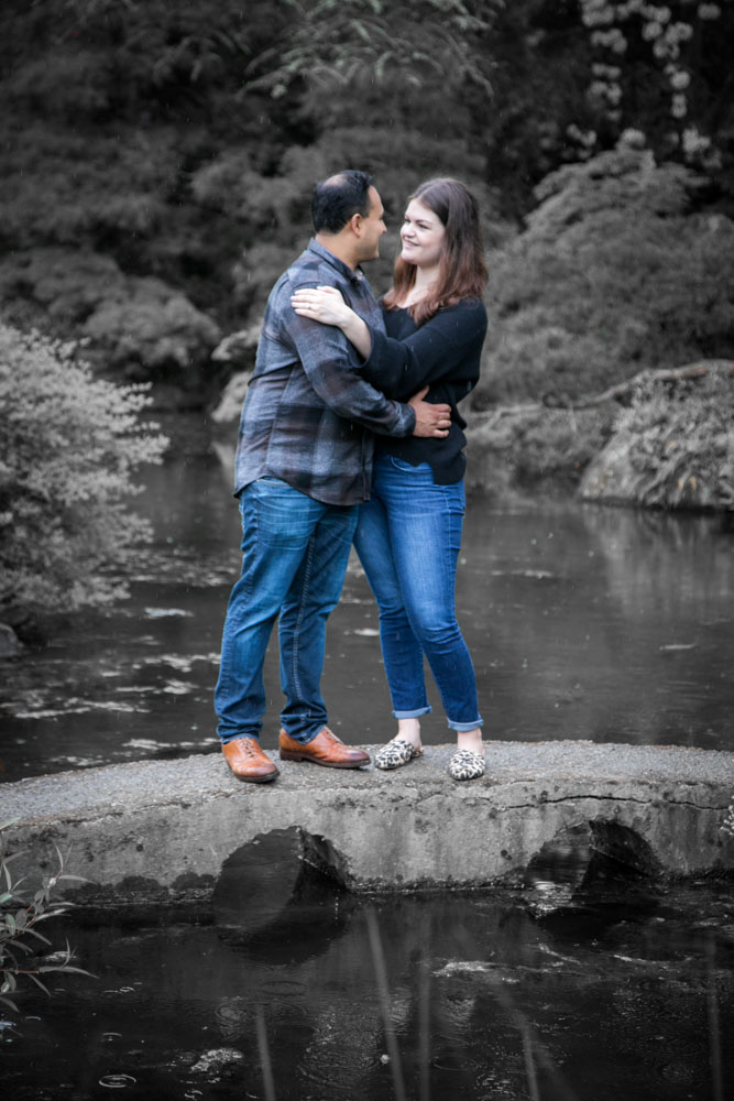 Frank and Whitney's surprise Seattle proposal and engagement session at Kubota Garden. Tom Ellis Photography, top-rated engagement photographer