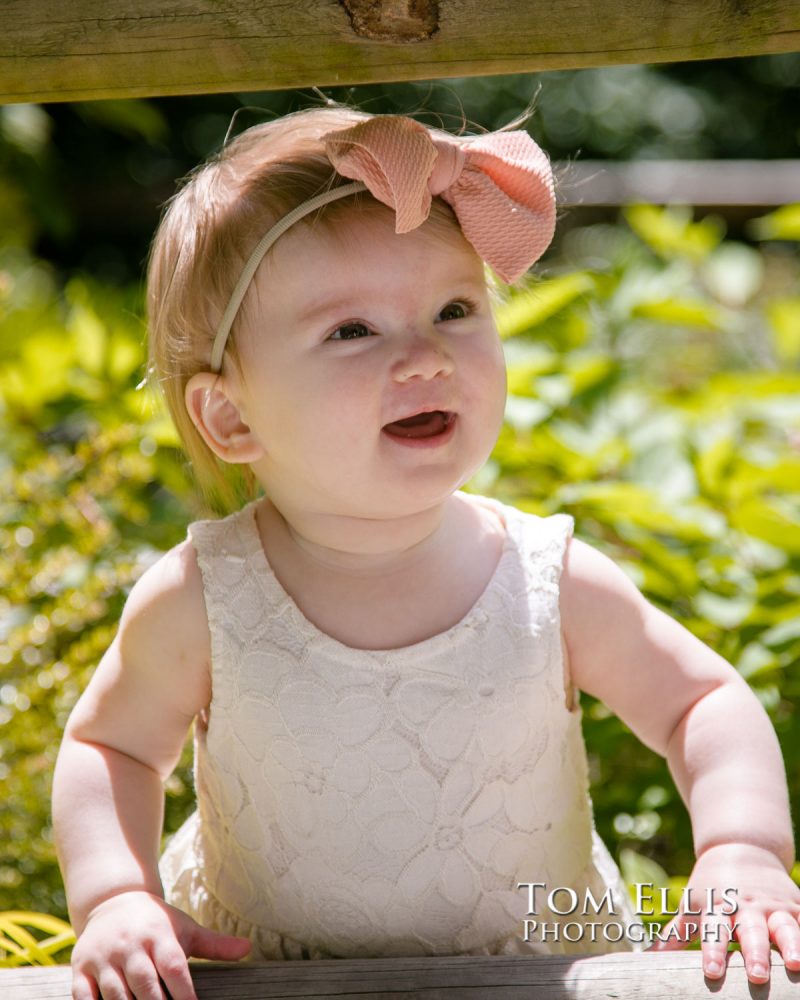 Family and first birthday photo session at the Bellevue Botanical Garden. Tom Ellis Photography, Seattle family photographer