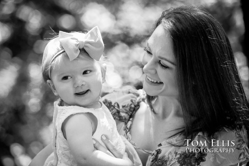 Family and first birthday photo session at the Bellevue Botanical Garden. Tom Ellis Photography, Seattle family photographer