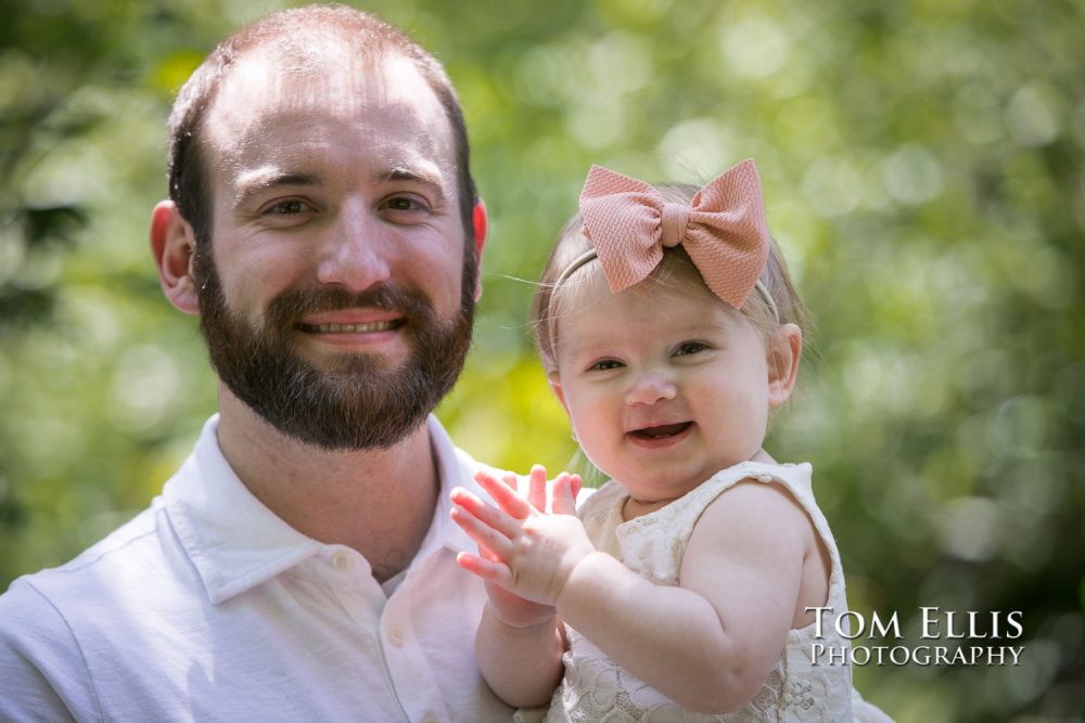 Family and first birthday photo session at the Bellevue Botanical Garden. Tom Ellis Photography, Seattle family photographer