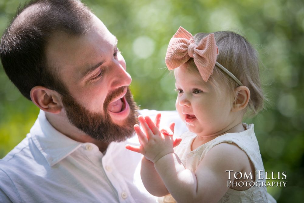 Family and first birthday photo session at the Bellevue Botanical Garden. Tom Ellis Photography, Seattle family photographer