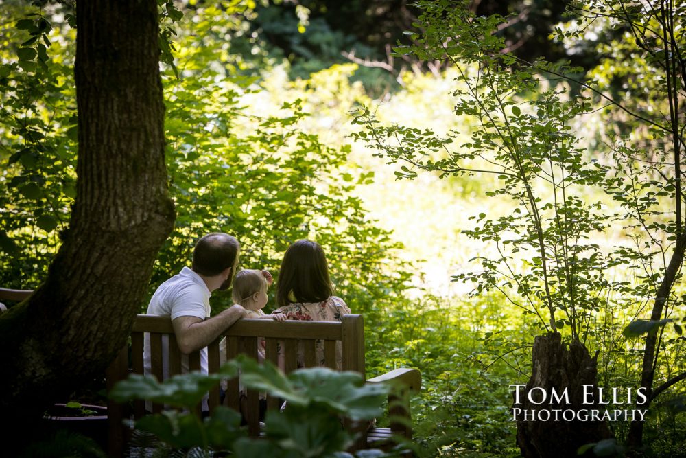 Family and first birthday photo session at the Bellevue Botanical Garden. Tom Ellis Photography, Seattle family photographer