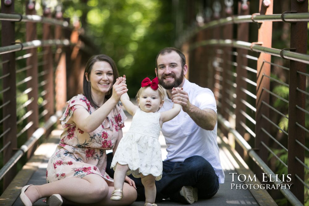 Family and first birthday photo session at the Bellevue Botanical Garden. Tom Ellis Photography, Seattle family photographer