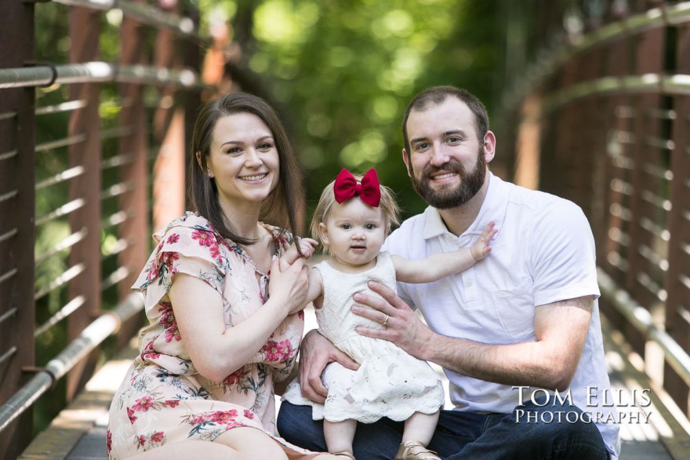 Family and first birthday photo session at the Bellevue Botanical Garden. Tom Ellis Photography, Seattle family photographer