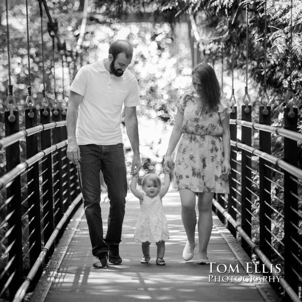 Family and first birthday photo session at the Bellevue Botanical Garden. Tom Ellis Photography, Seattle family photographer