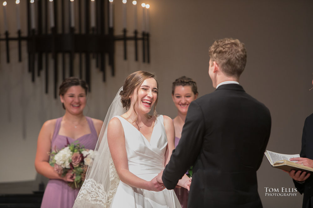 Wedding ceremony of Allison and Matthew, held during COVID restrictions. Tom Ellis Photography, Seattle wedding photographer