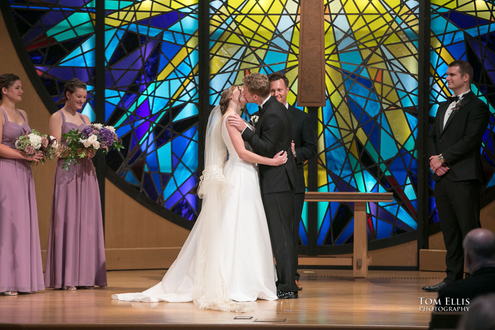 Seattle area wedding during COVID. Wedding ceremony photo. Tom Ellis Photography, Seattle wedding photographer