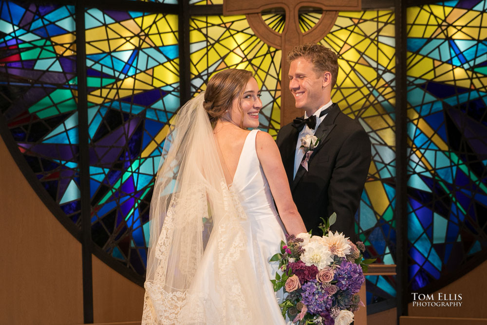 Seattle area wedding during COVID. Wedding ceremony photo. Tom Ellis Photography, Seattle wedding photographer