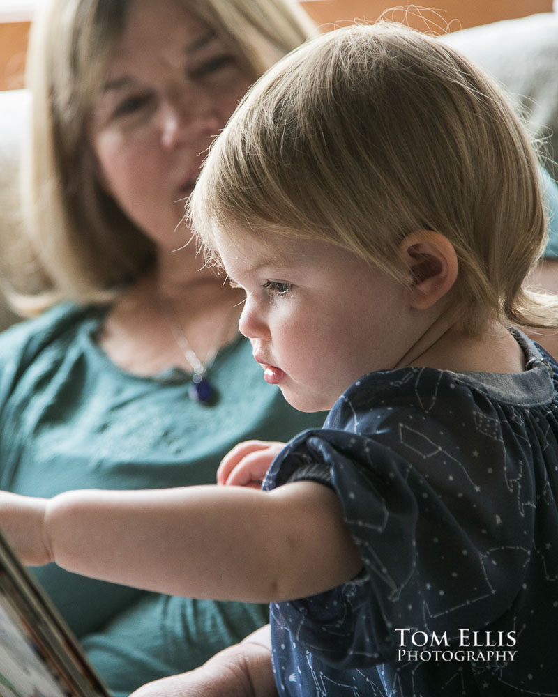 Two year old Violet and grandma Sharon during our family photo session. Tom Ellis Photography, Seattle family photographer