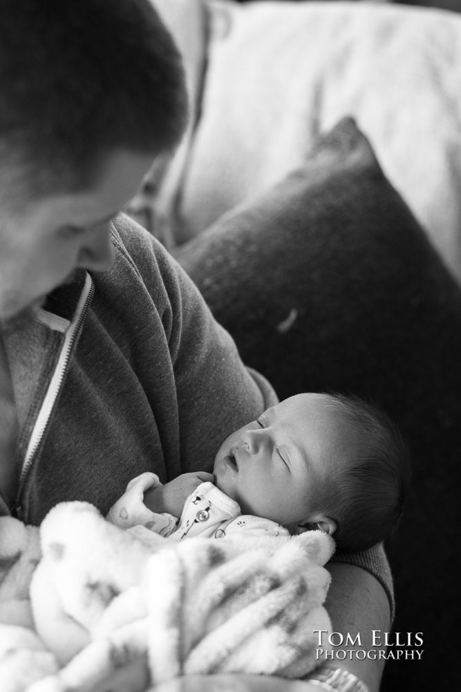 Newborn baby photo session with 5 day old Hailey. Tom Ellis Photography, Seattle newborn and family photographer.