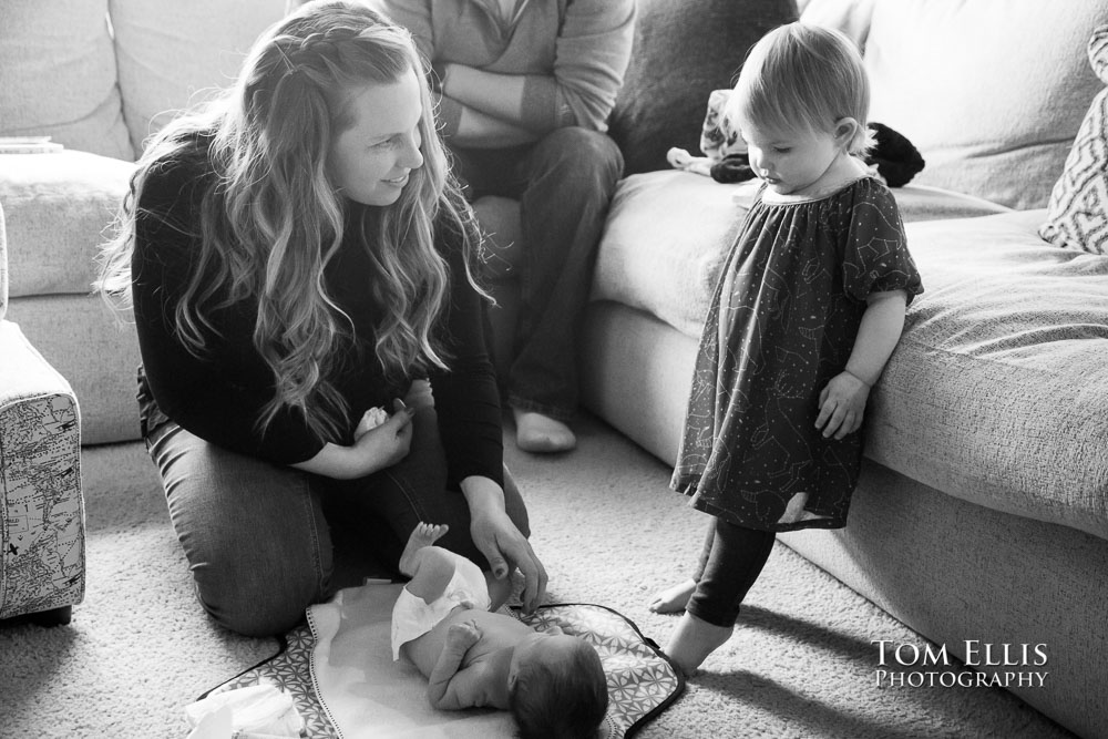 Newborn baby photo session with 5 day old Hailey. Tom Ellis Photography, Seattle newborn and family photographer.