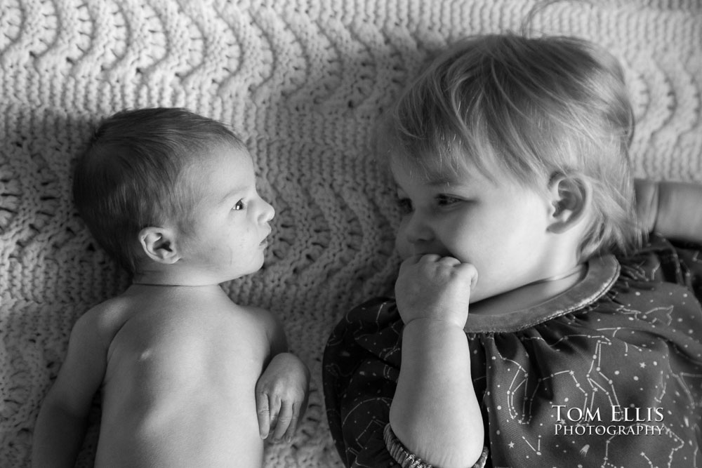 Newborn baby photo session with 5 day old Hailey. Tom Ellis Photography, Seattle newborn and family photographer.