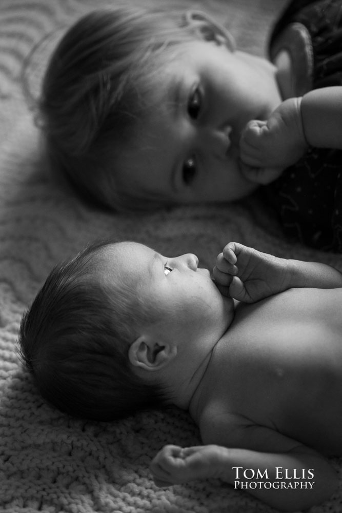 Newborn baby photo session with 5 day old Hailey. Tom Ellis Photography, Seattle newborn and family photographer.