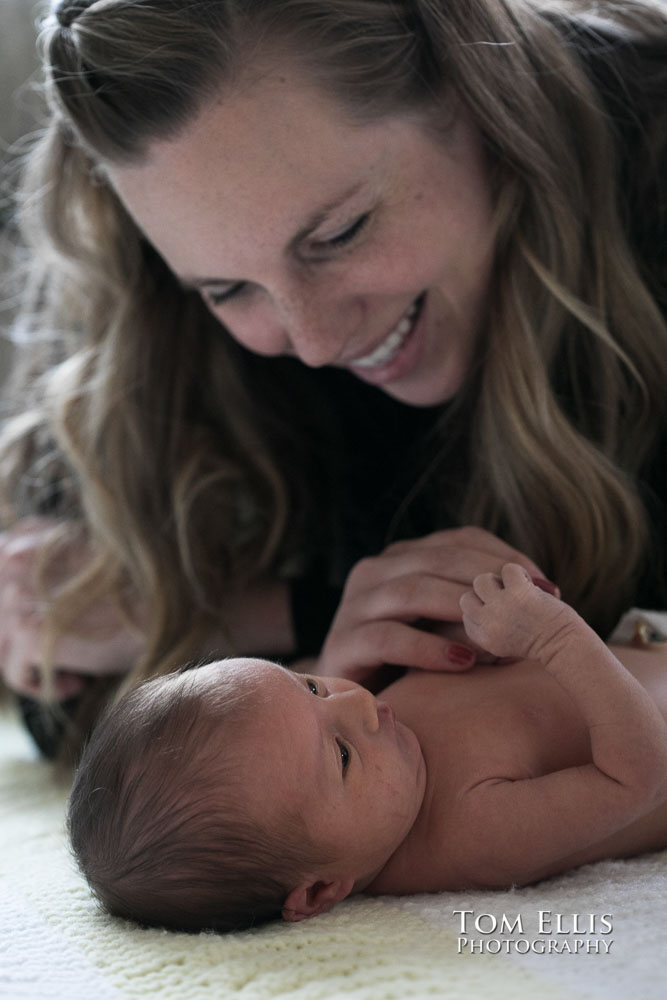 Newborn baby photo session with 5 day old Hailey. Tom Ellis Photography, Seattle newborn and family photographer.