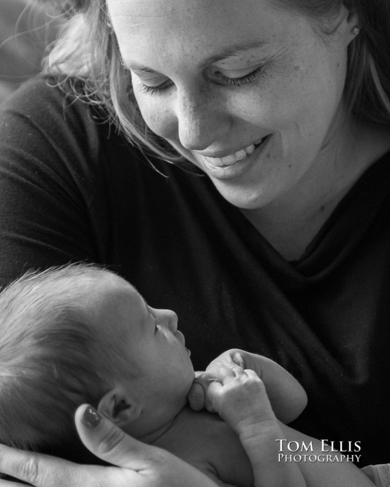 Newborn baby photo session with 5 day old Hailey. Tom Ellis Photography, Seattle newborn and family photographer.