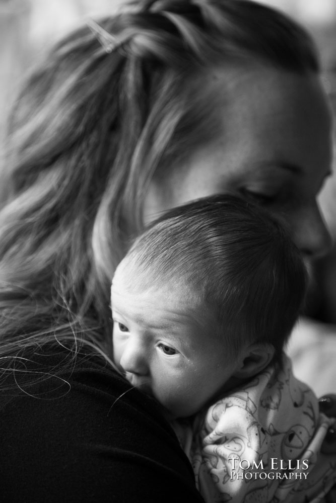 Newborn baby photo session with 5 day old Hailey. Tom Ellis Photography, Seattle newborn and family photographer.