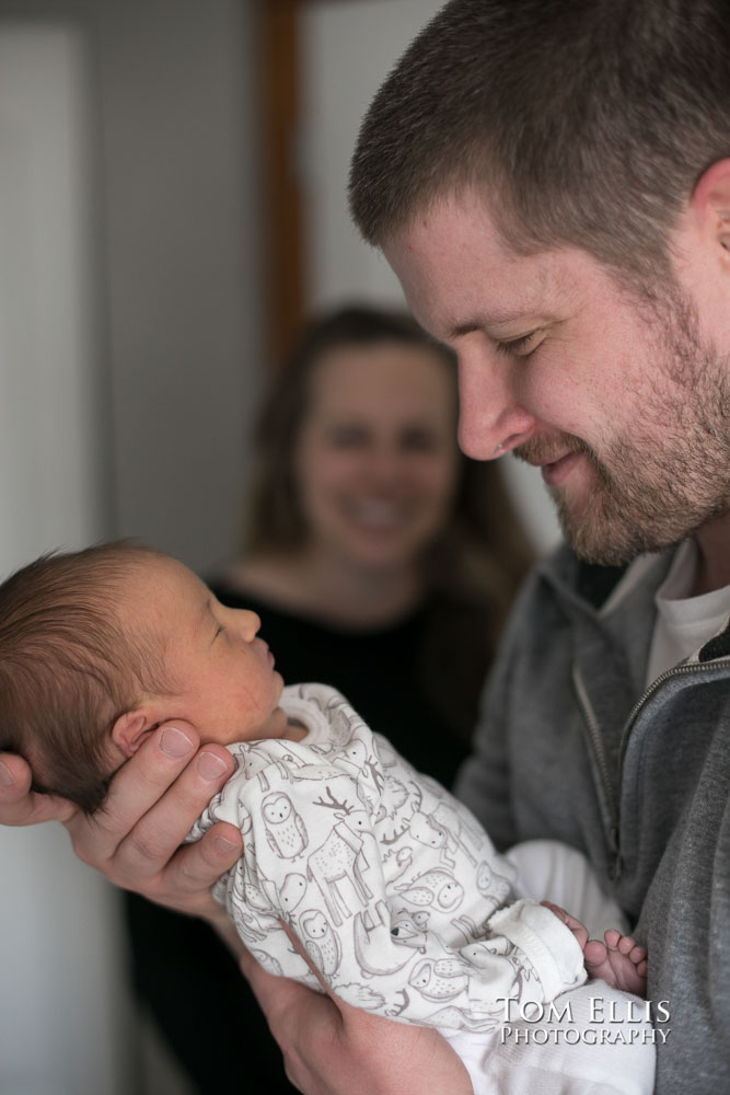 Newborn baby photo session with 5 day old Hailey. Tom Ellis Photography, Seattle newborn and family photographer.