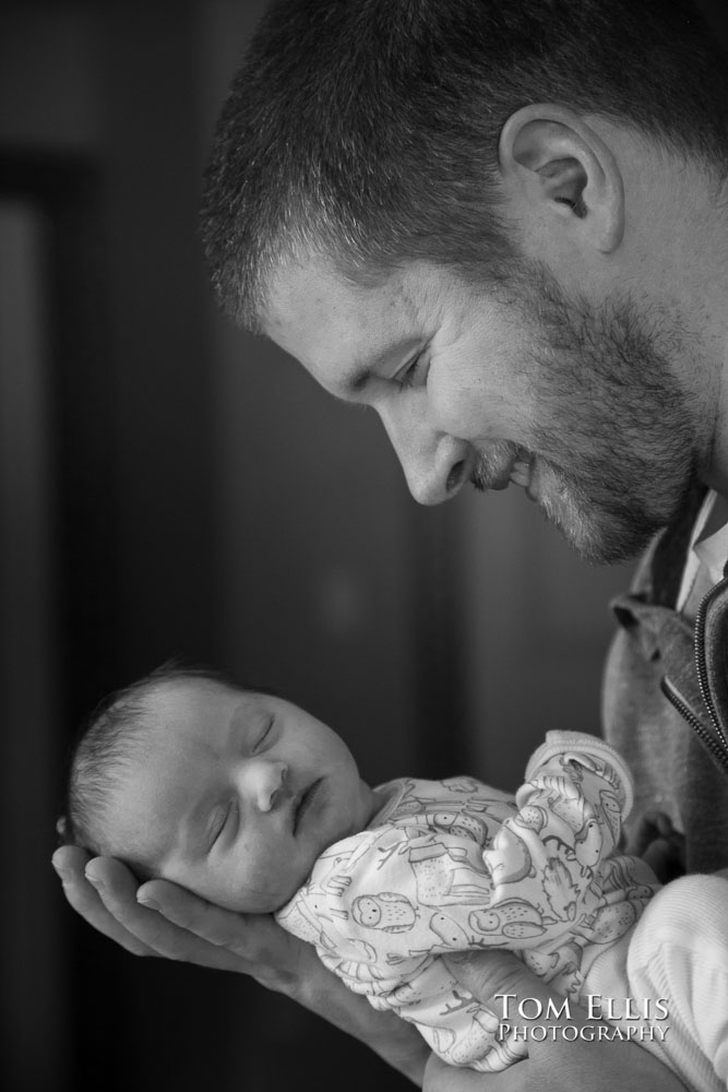 Newborn baby photo session with 5 day old Hailey. Tom Ellis Photography, Seattle newborn and family photographer.