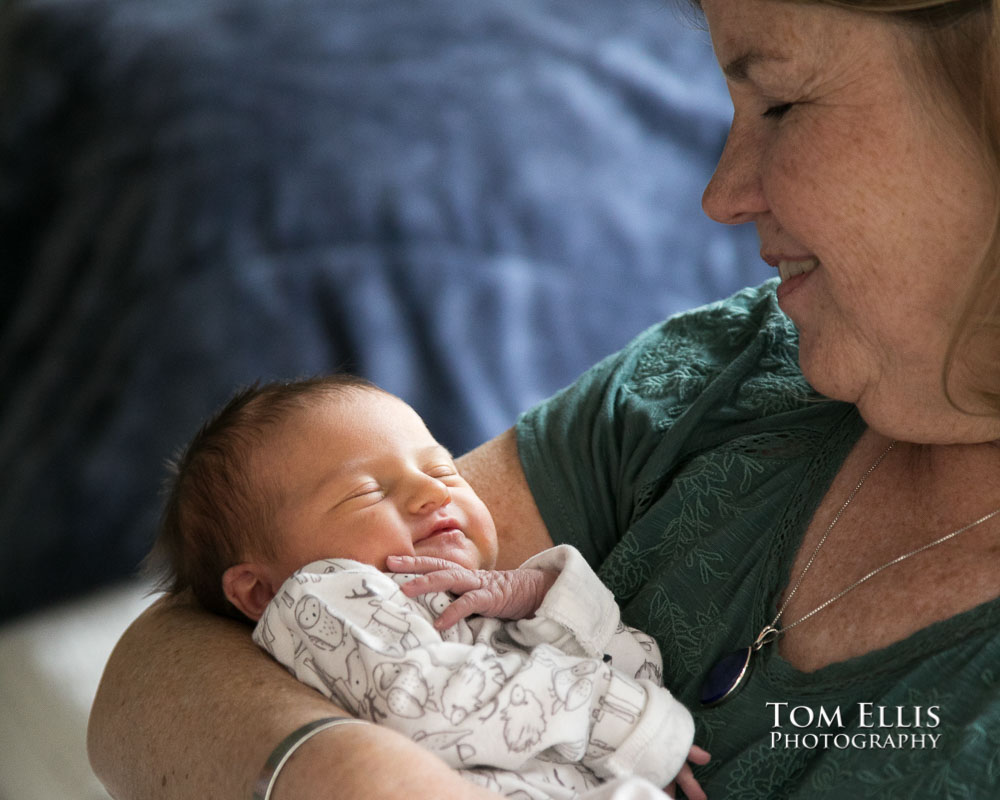 Newborn baby photo session with 5 day old Hailey. Tom Ellis Photography, Seattle newborn and family photographer.