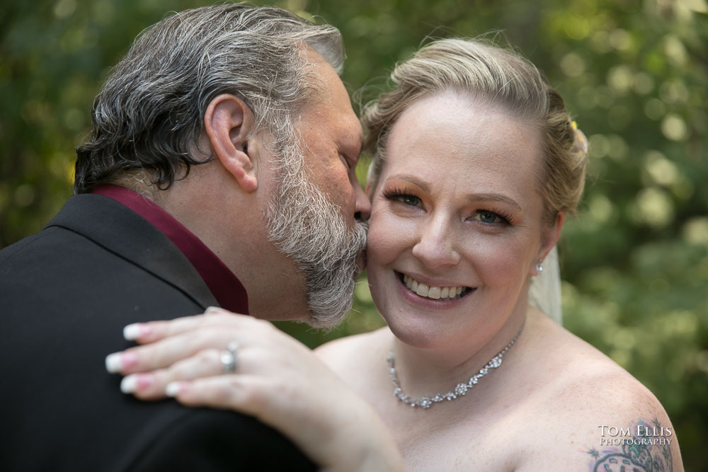 Laura and Jimmy during their wedding at Rock Creek Gardens. Tom Ellis Photography, Seattle area wedding photographer