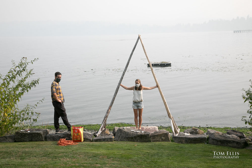 Smoky Seattle area wedding rehearsal on Vashon Island.  Tom Ellis Photography