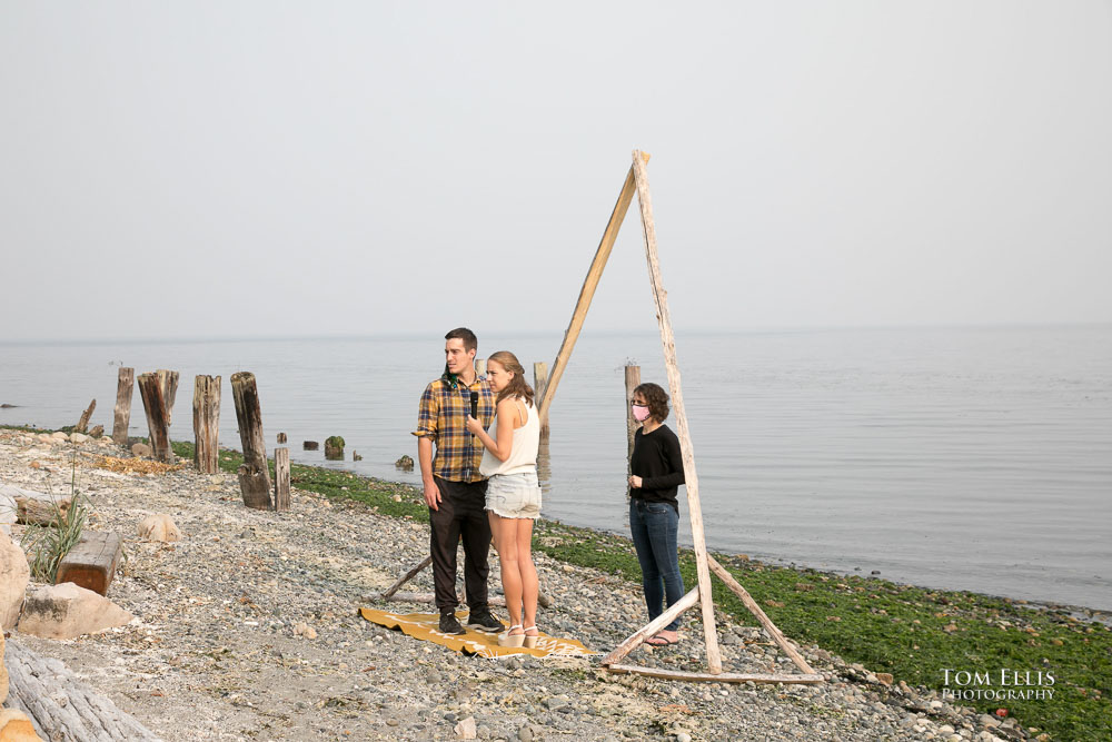 Smoky Seattle area wedding rehearsal on Vashon Island.  Tom Ellis Photography