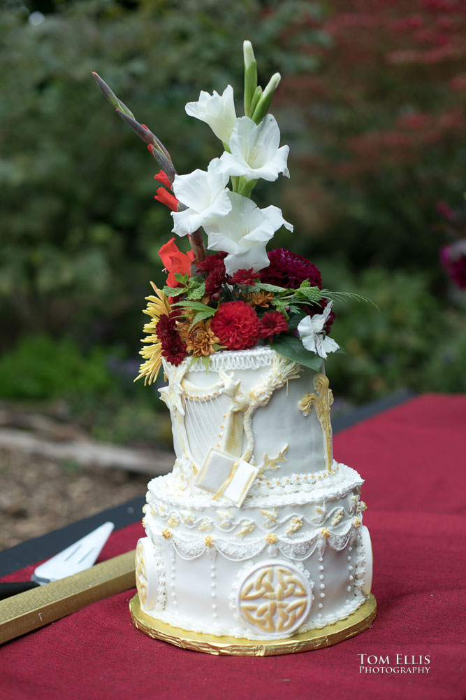 The wedding cake. Sensational Seattle same-sex LGBTQ wedding. Tom Ellis Photography, Seattle Wedding Photographer