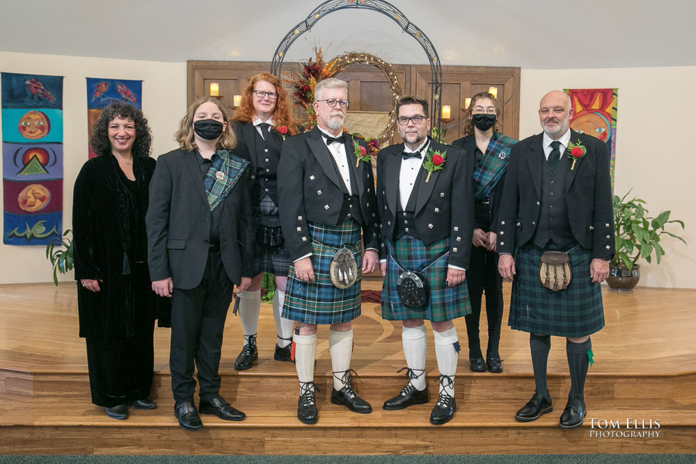 The wedding party. Sensational Seattle same-sex LGBTQ wedding. Tom Ellis Photography, Seattle Wedding Photographer