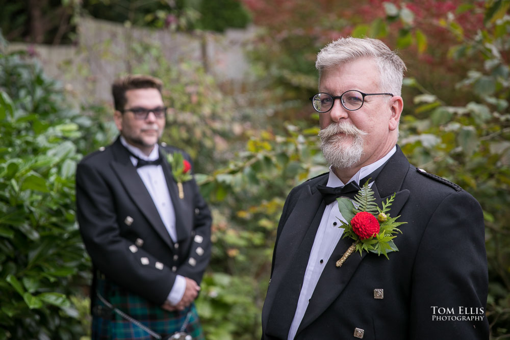 The two grooms. Sensational Seattle same-sex LGBTQ wedding. Tom Ellis Photography, Seattle Wedding Photographer